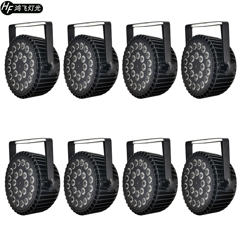 

8 pieces / aluminum 24x18w RGBWA UV 6in1 LED Par light DMX512 dj dyeing par lights stage light