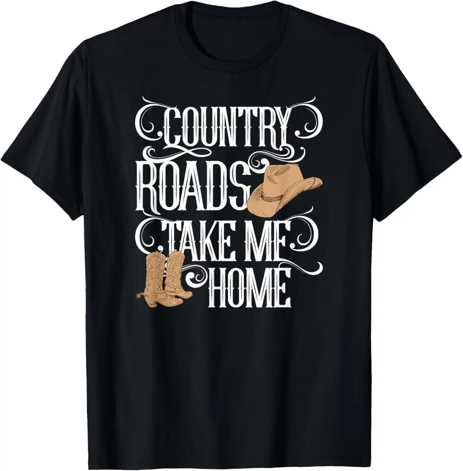 Футболка Country Roads Take Me Home с милыми текстами музыки