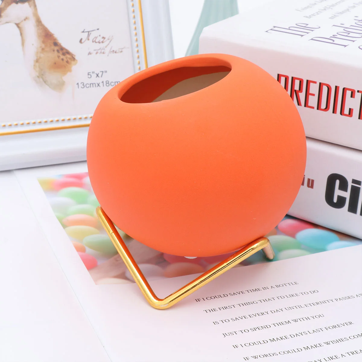 

Цветочный керамический плантатор, круглые современные декоративные художественные растения для садоводства, железный художественный под...