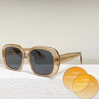 black beige round frame grey brown lens high quality womens myopia prescription sunglasses 40219 fashion mens glasses
