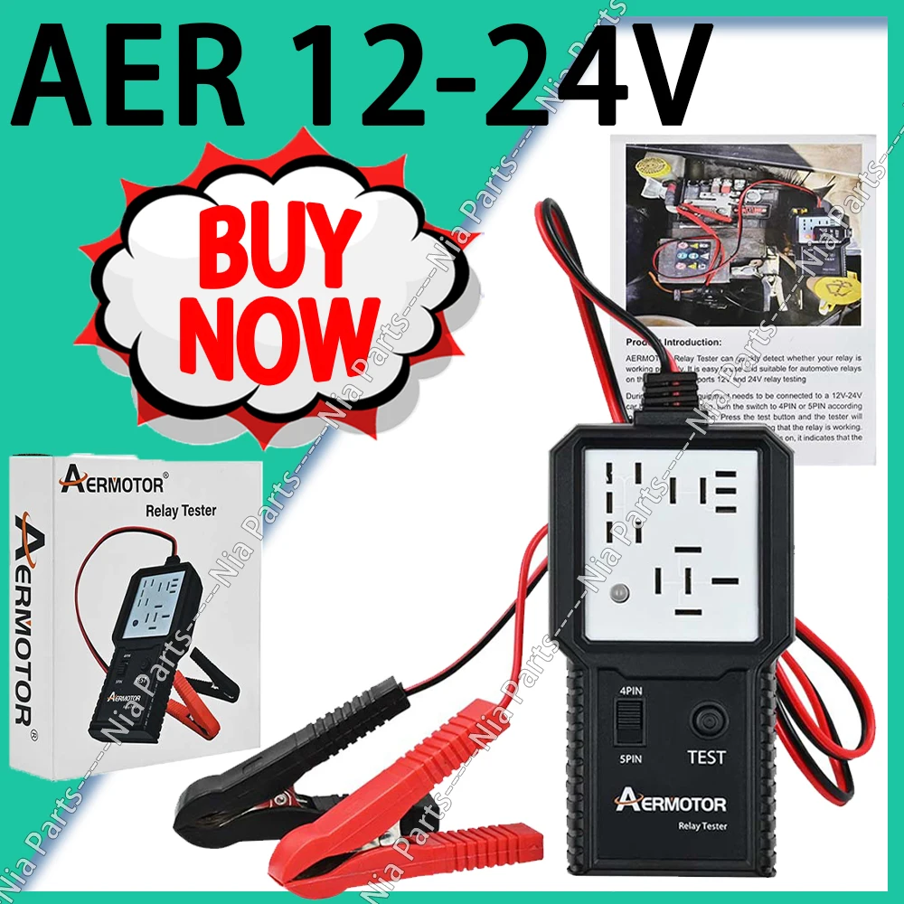 AERMOTOR 12 В 24 автомобильный тестер реле детектор напряжения электронное