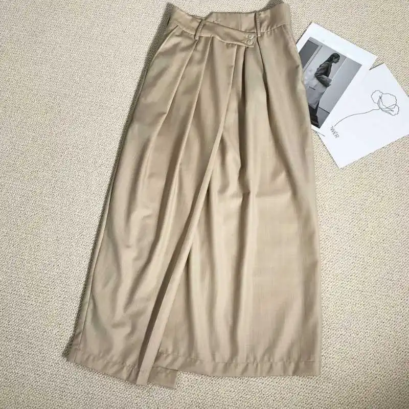 

Шерстяная Юбка средней длины нестандартного дизайна, новинка 2023, модная облегающая женская юбка с высокой талией