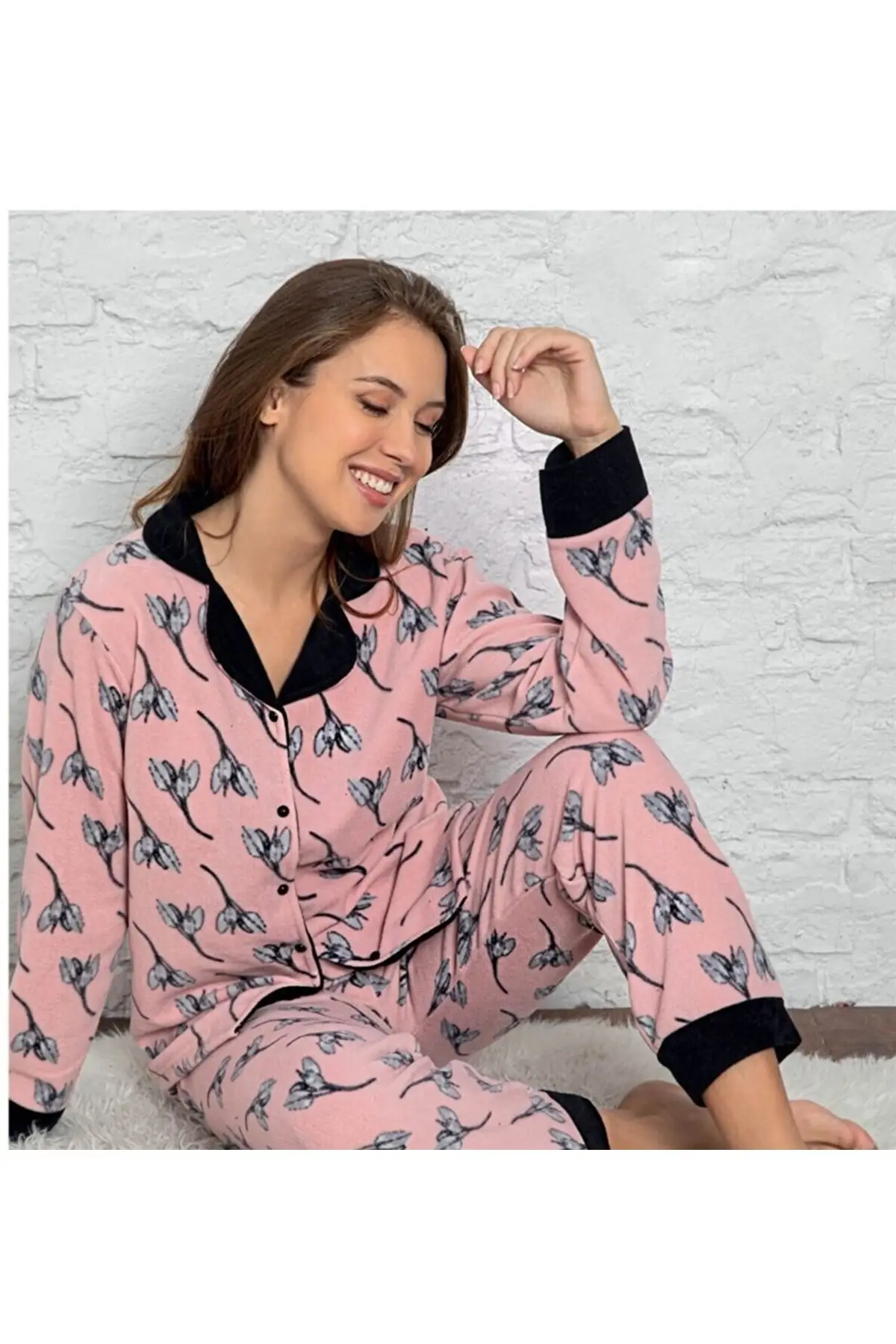 

Женская пижама, мягкая флисовая Пижама для сна и отдыха, ночное белье, ночная рубашка, повседневная домашняя одежда