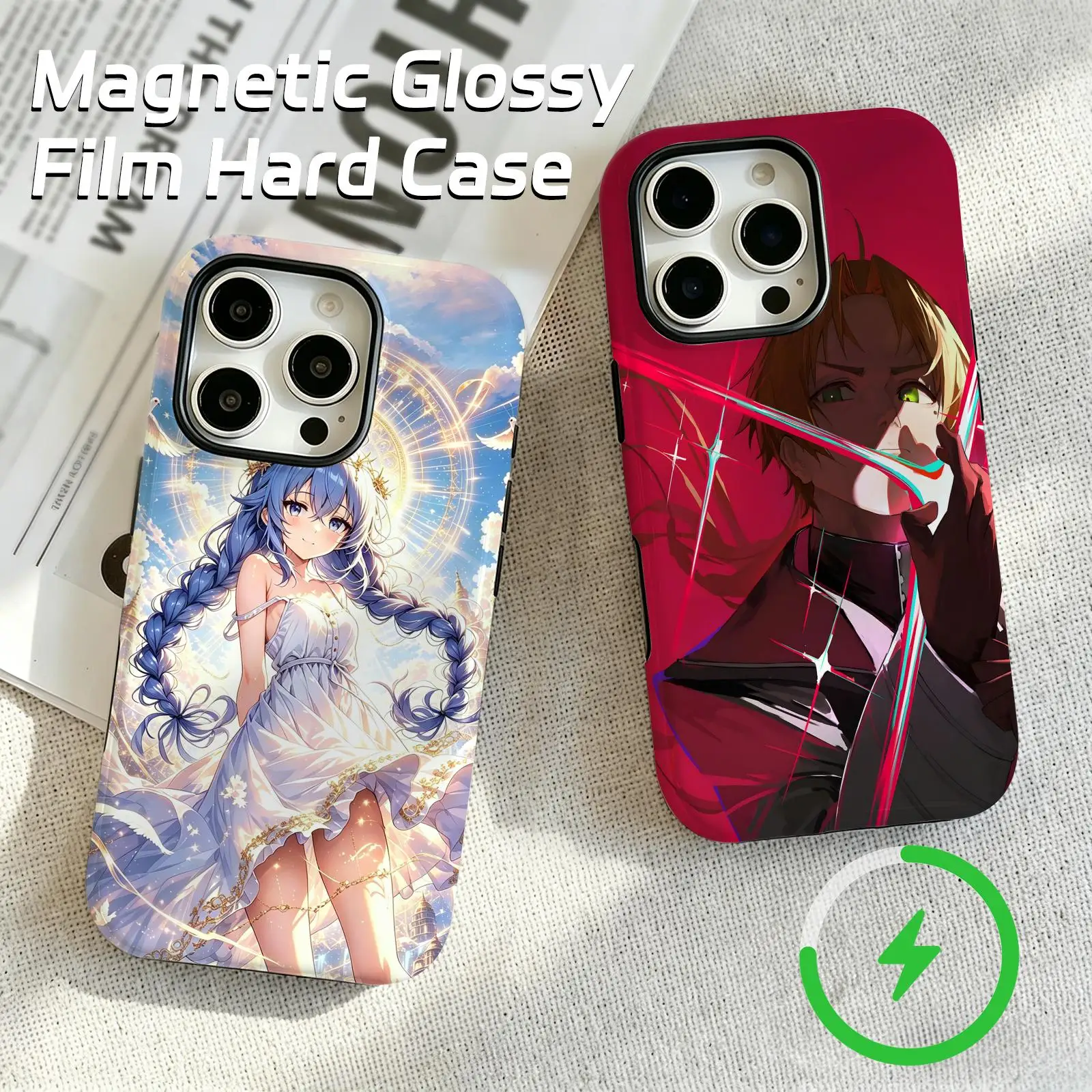 Фото Чехол для телефона Mushoku Tensei для iPhone 17, 16, 16e, 15, 14, 13, 12 Plus Pro Max, глянцевый, с магнитной пленкой №1