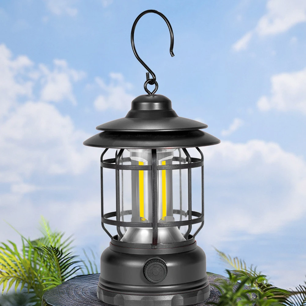 

Retro Tent Table Lights Haning Hook Portable Led Camping Light Multifunction Type-c Charging for Outdoor Night Fishing Traveling