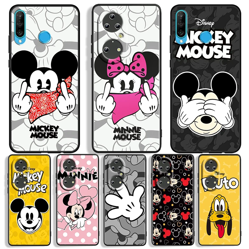 

Fashion Mickey Mouse For Huawei P50 P40 P30 P20 P10 Pro Lite P Smart Z 2021 2019 4G 5G Silicone Soft Black Phone Case