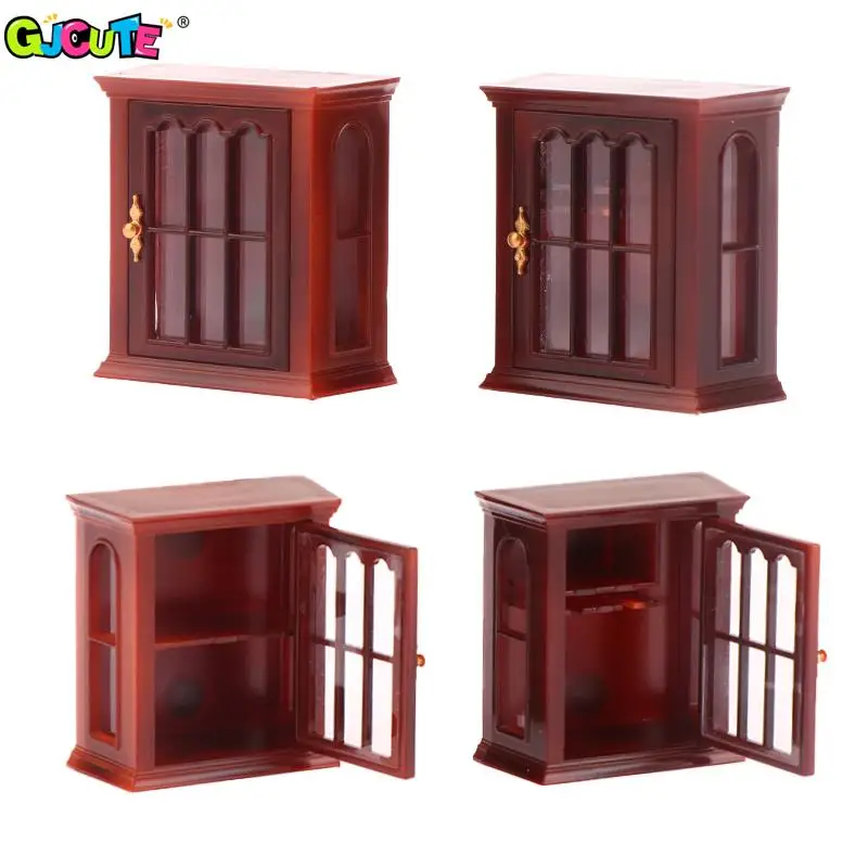 

1:12 Dollhouse Miniature Wall Mount Cabinet Hanging Storage Organizer Cupboard House Furniture Decor Toy Doll House Accessories