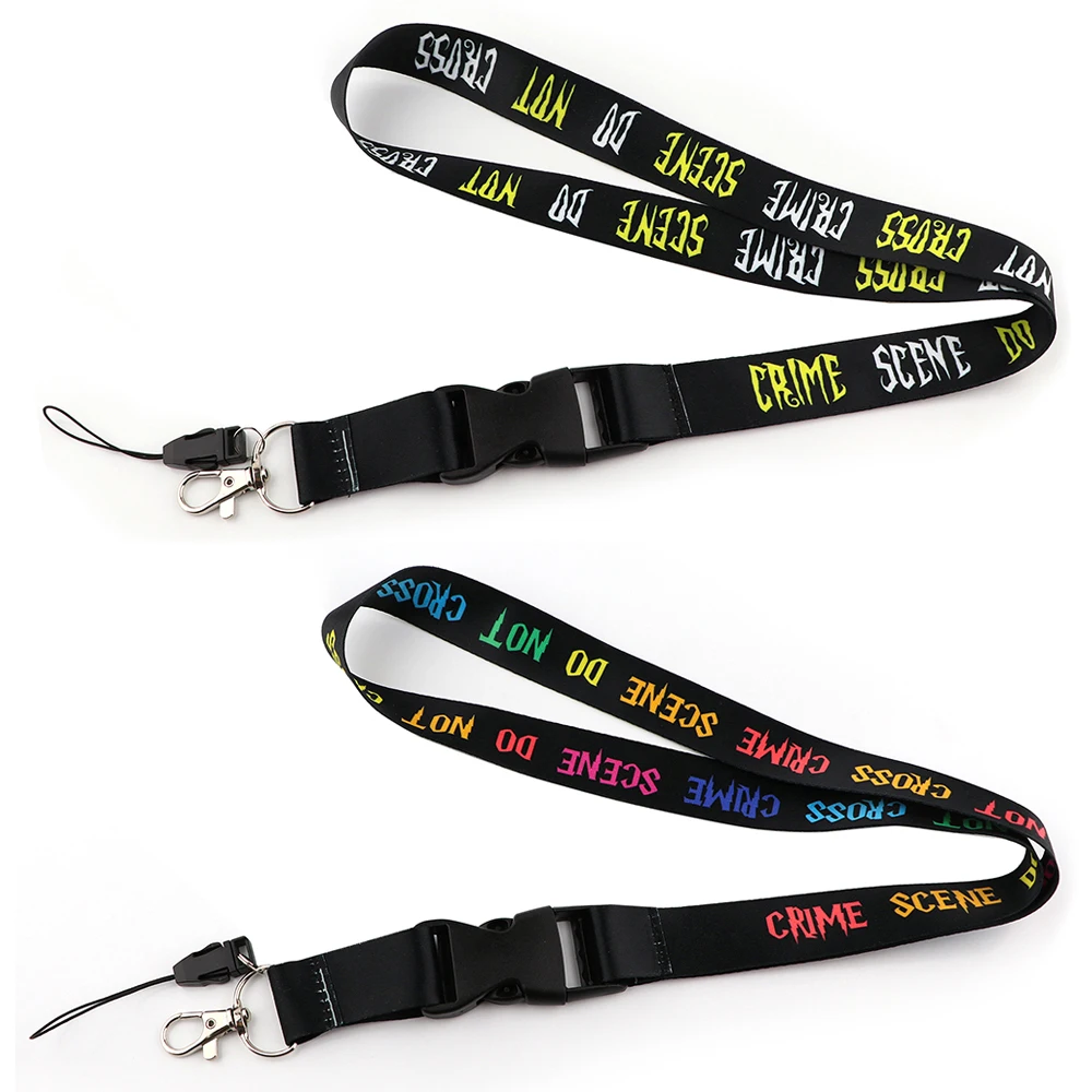 

YQ924 Movies Crime Scene Do Not Cross Key Lanyard Phone Straps for Keys ID Badge Holder Neck Strap Keychain Hanging Rope Lariat