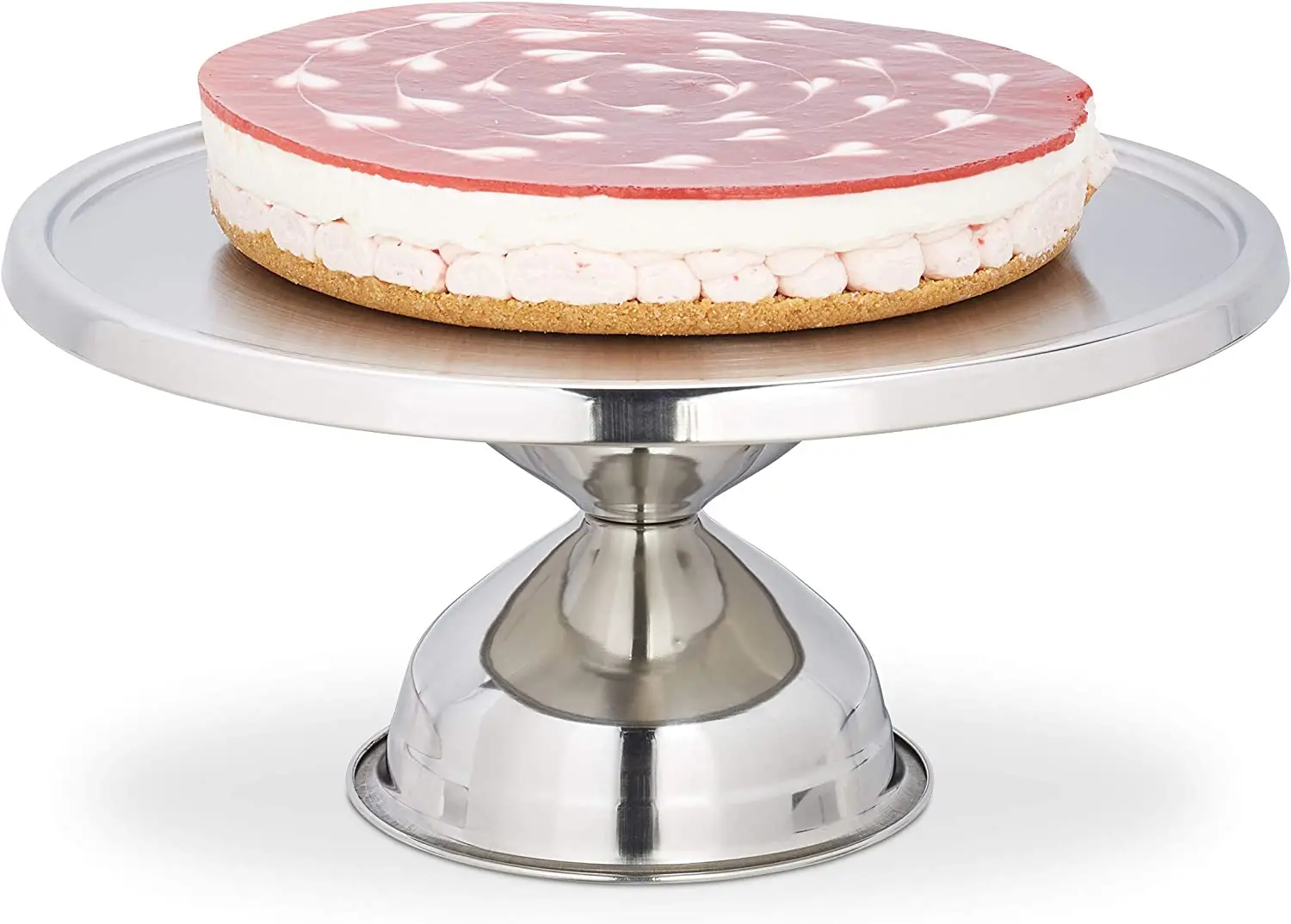 

10027632 pie tray stainless steel for service and decoration cake tray H x D 15 x 32.5 cm silver 1 piece