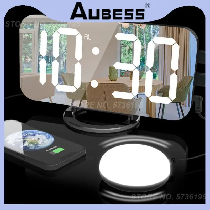 

Usb Charging Digital Vibration Alarm Auto-adjust Brightness Led Mirror Clock Creative Heavy Sleepers Snozze Clock