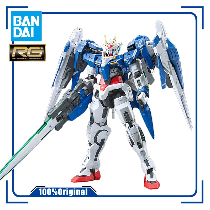 

BANDAI RG 18 1/144 OO RAISER 00R GUNDAM GN-0000+GNR-010 Assembly Model Kit Action Toy Figures Gifts for Children