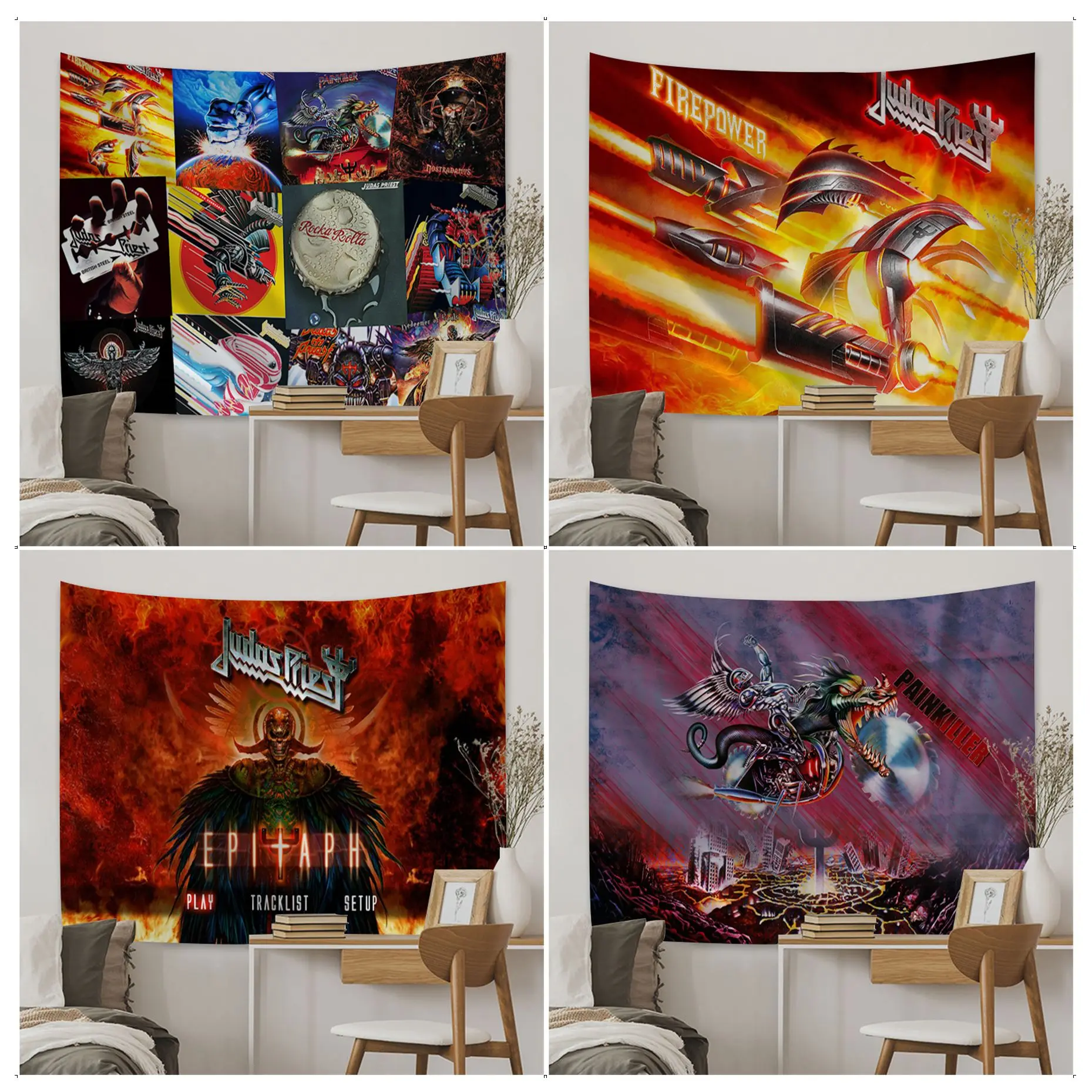 

Judas Priest BAND Printed Hanging Bohemian Tapestry Cheap Hippie Wall Hanging Bohemian Wall Tapestries Mandala Wall Art Decor