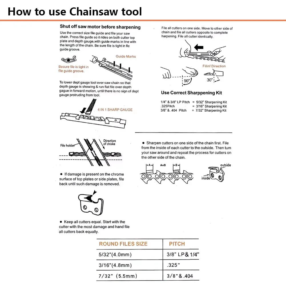 Комплект для заточки цепей YVO SCRT1T2713KIT бензопил Stihl Makita Dolmar Oleo-Mac