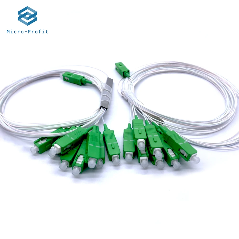 

10pcs splitter 1x8 PLC SC/APC Fiber Optic Single mode PLC Splitter 0.9mm G657A1 LSAZ 1M PVC FTTH SC Connector APC Free Shipping