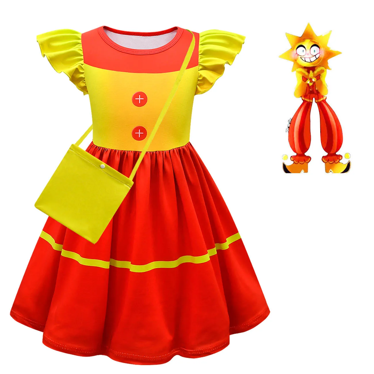 Sundrop moondrop-vestido de princesa para niñas, disfraz de Halloween, FNAF, payaso, sol, Cosplay, vestidos de fiesta de cumpleaños
