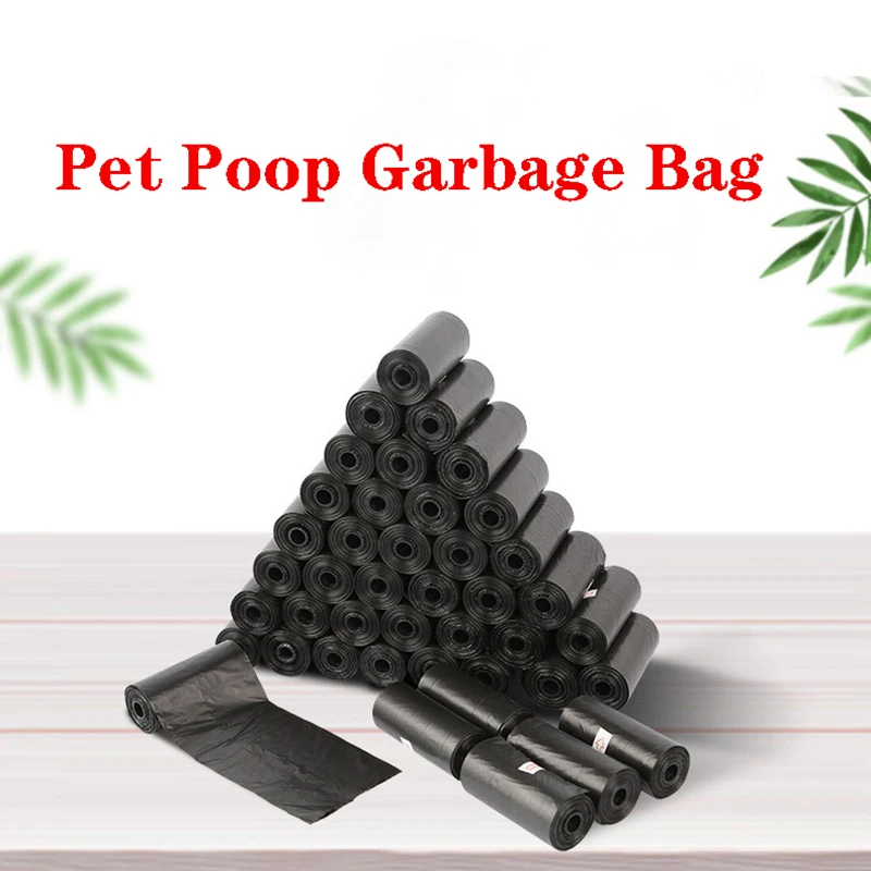 

10 Roll/Set Garbage Bag Degradable Pet Poop Shit Trash Home Kitchen Universal Waste Black Dog Poop Bag Dispenser Dog Supplies