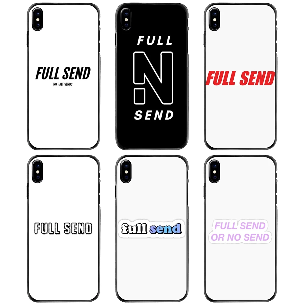 

Full send logo For Apple iPhone 11 12 13 14 Pro MAX Mini 5 5S SE 6 6S 7 8 Plus 10 X XR XS Hard Phone Shell Case