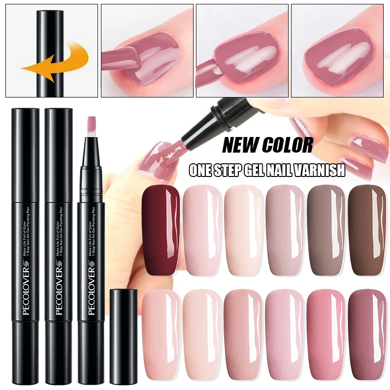 

Гель-лак для ногтей pecoloверный одношаговый 3 в 1, блестящий Цветной Гель-лак для ногтей, гибридный простой в использовании УФ-гель Клей-краска