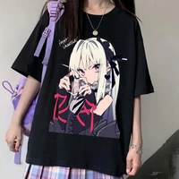 women t shirts kawaii cartoon tops short sleeve punk bear anime print summer casual cute oversized t shirt fashion black clothes