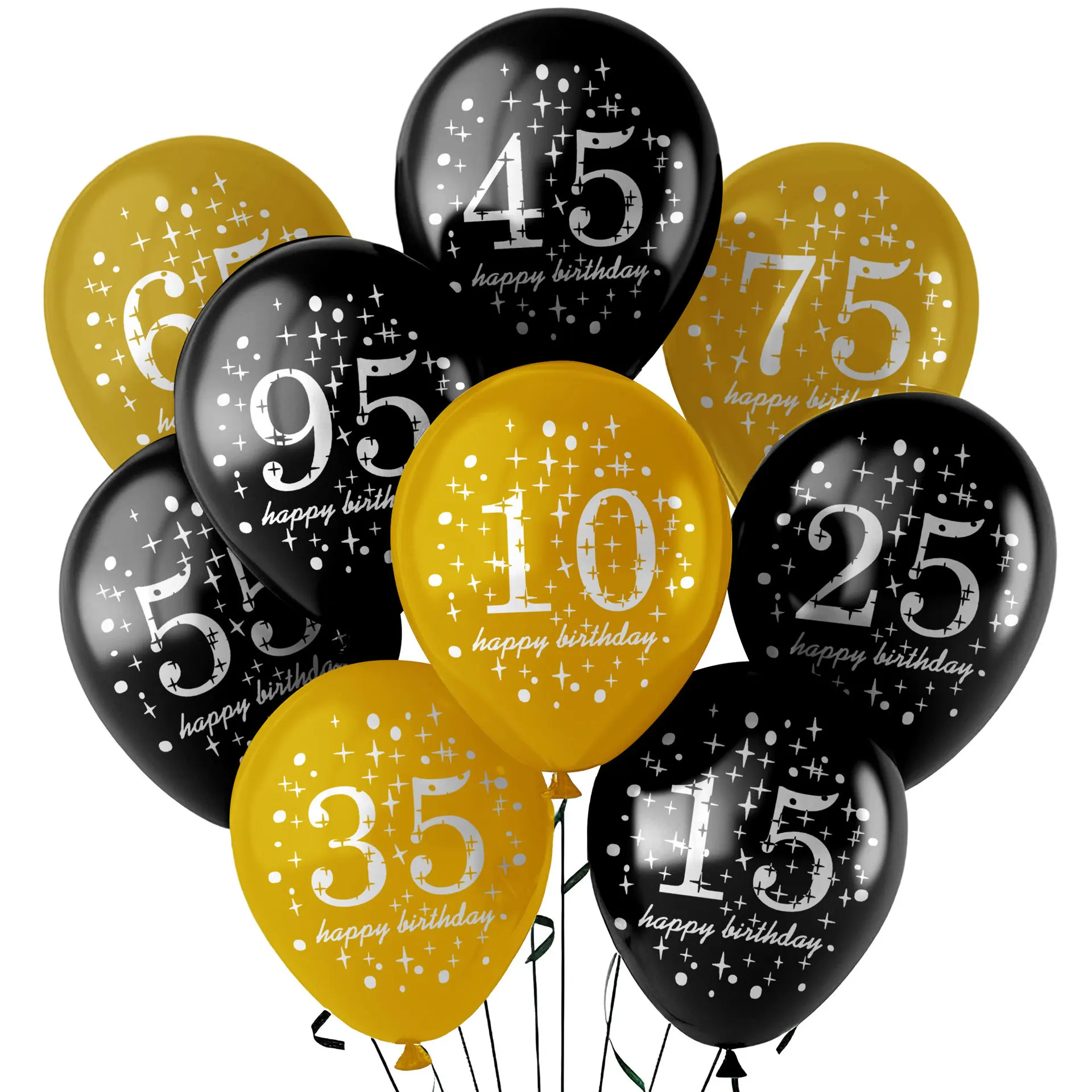 5 шт. латексные воздушные шары с цифрами 12 дюймов