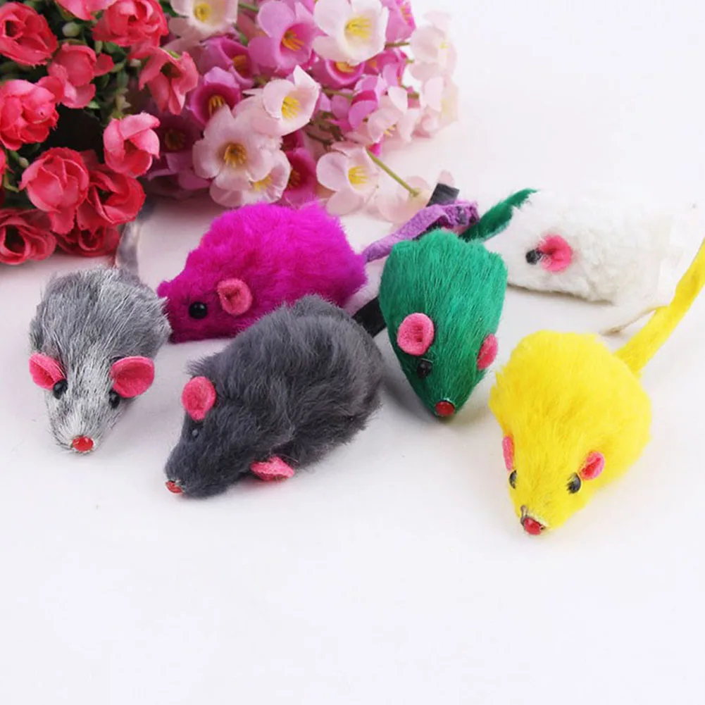 

10Pcs/Lot Soft Artificial Rabbit Fur False Mouse Toys For Cats Supplies