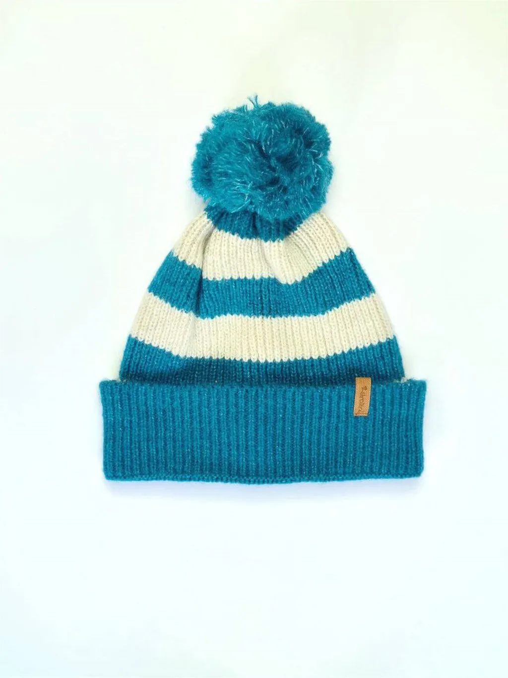 

Retrobird Unisex Striped Beanie with Pompon Oil