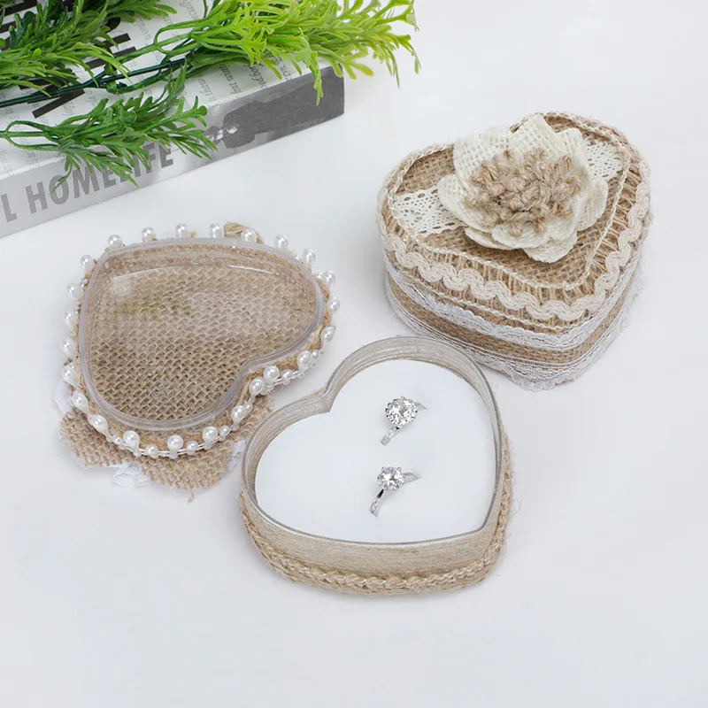 

Wedding Decoration Heart Ring Box Jewelry Brooch Earrings Jewelry Wedding Ring Set Packaging Box Valentine's Day Birthday Gift