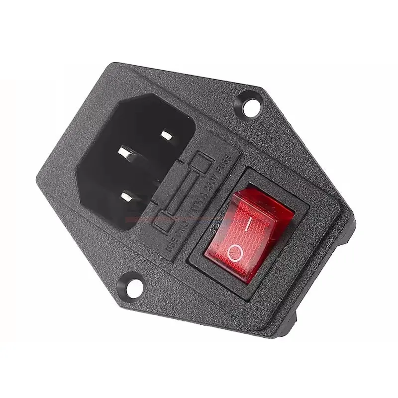 2PCS AC Power Cord Plug Socket Female Male Extension Cable AC-01/02/03/04/05/06 3 Pin Core 10A 250V Pure Copper With Switch Fuse