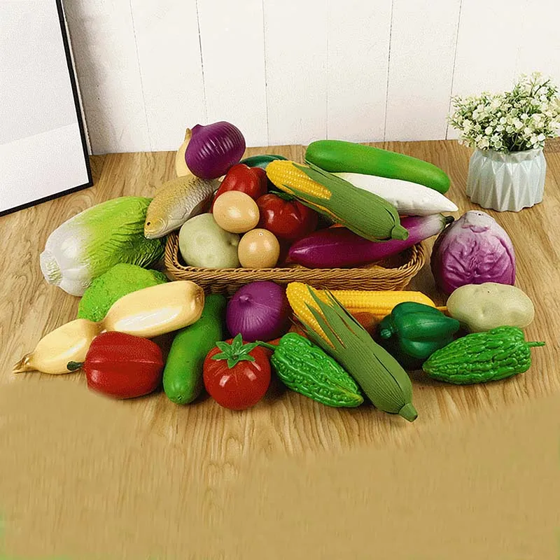

Кухонные украшения, декоративные большие искусственные фрукты и овощи, кухонный декор, Искусственные пластиковые игрушки для овощей, украш...