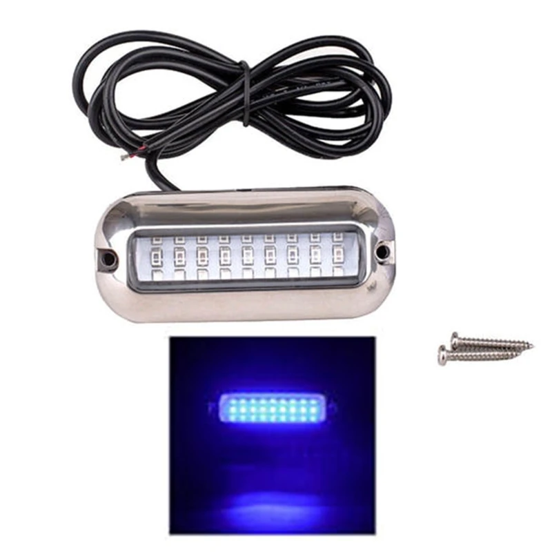 

Marine LED Boat Underwater Pontoon Transom Light 27 LED Polished Stainless Steel Housing Waterproof IP68 Surface Mount H7JD