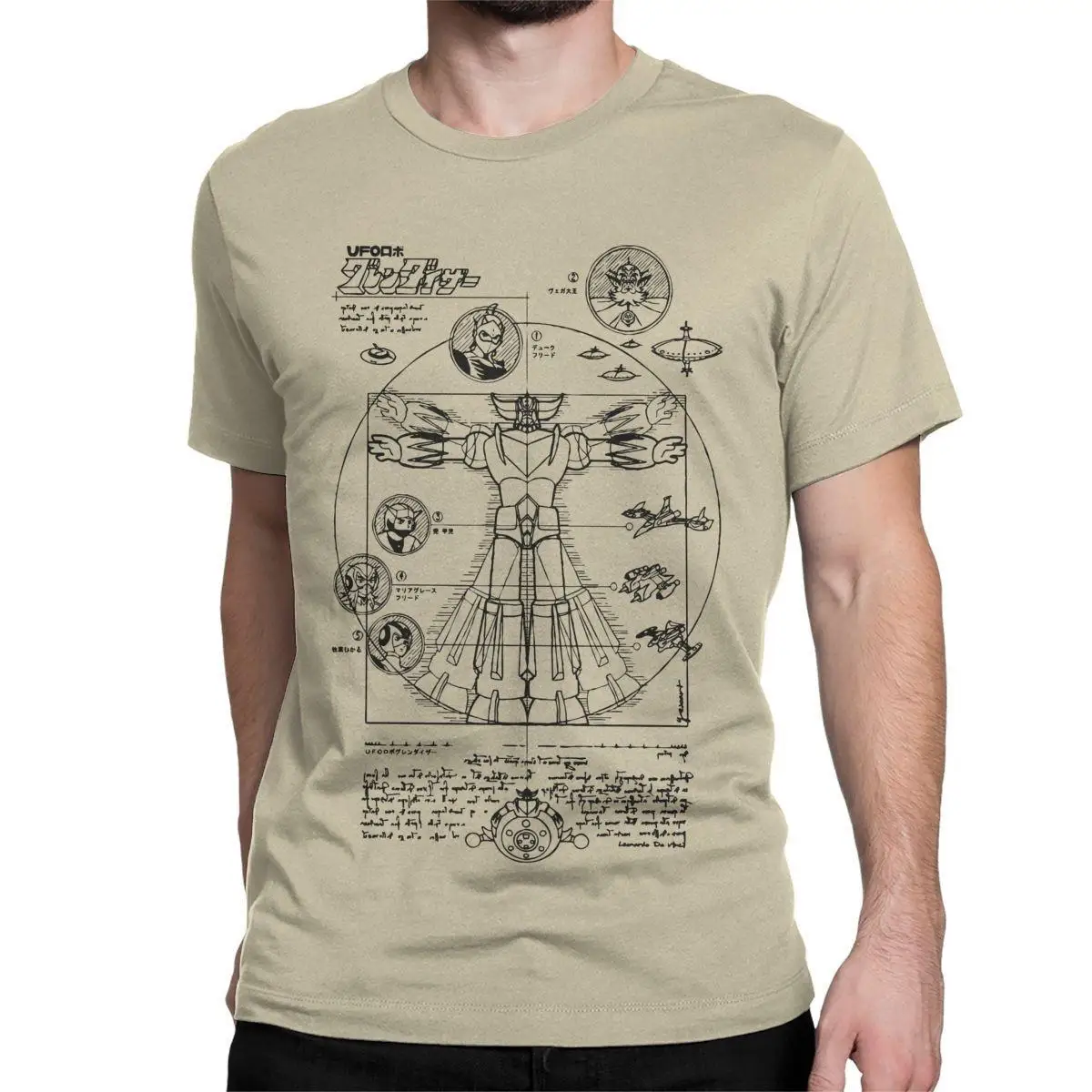 Men's T-Shirts 189 Grendizer DaVinci Casual Cotton Tees Short Sleeve UFO Robot Goldrake T Shirts O Neck Tops Summer