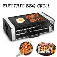 Electric Barbecue Meat Skewers Grill Non-stick Teppanyaki Plate Korean Kebab Oven Rotisserie Outdoor Smokeless