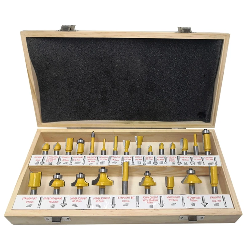 

Набор фрез для деревообработки, комплект насадок 8 мм 24 штуки