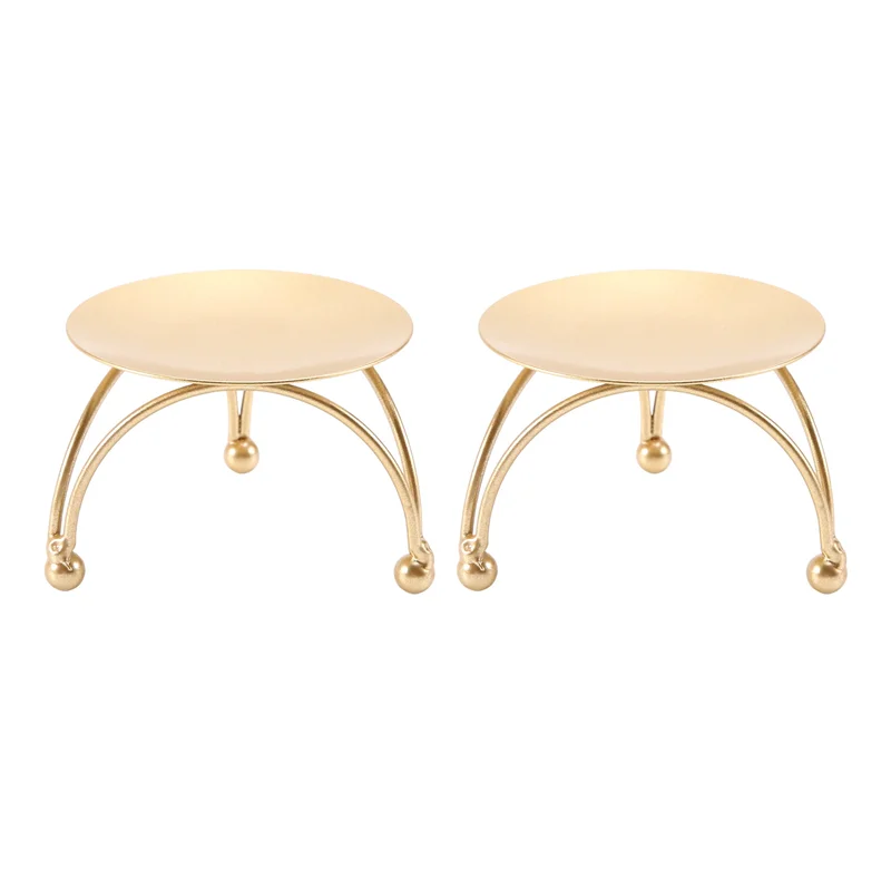 2 Pack Iron Pillar Candle Holders,Plate Candle Holders(2.8in