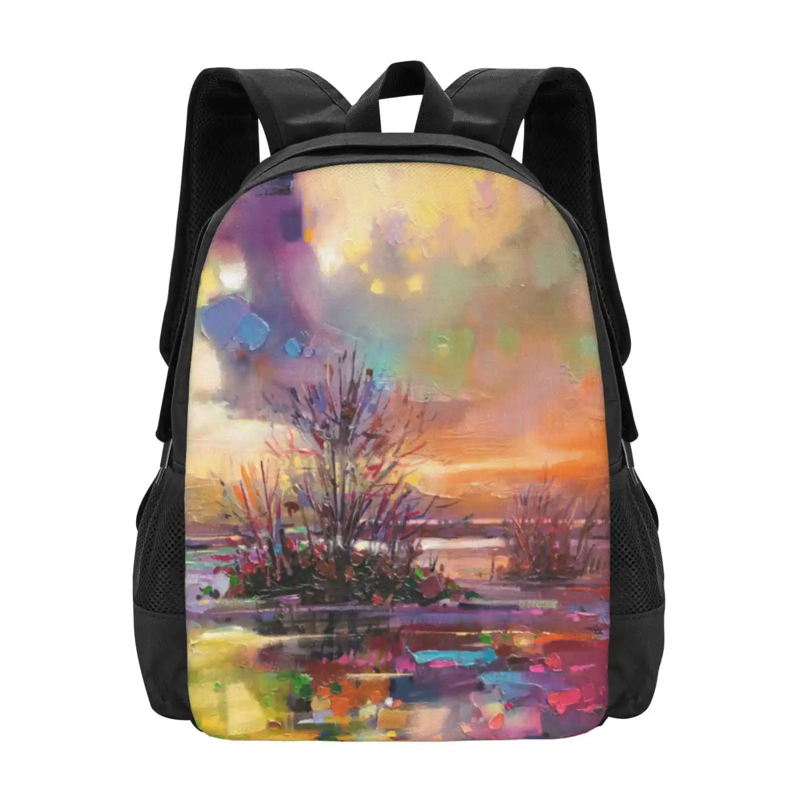 

Loch Fyne Colour Hot Sale Backpack Fashion Bags Loch Fyne Landscape Scottish Abstract Atmospheric Scotland Colourful Clouds Sky