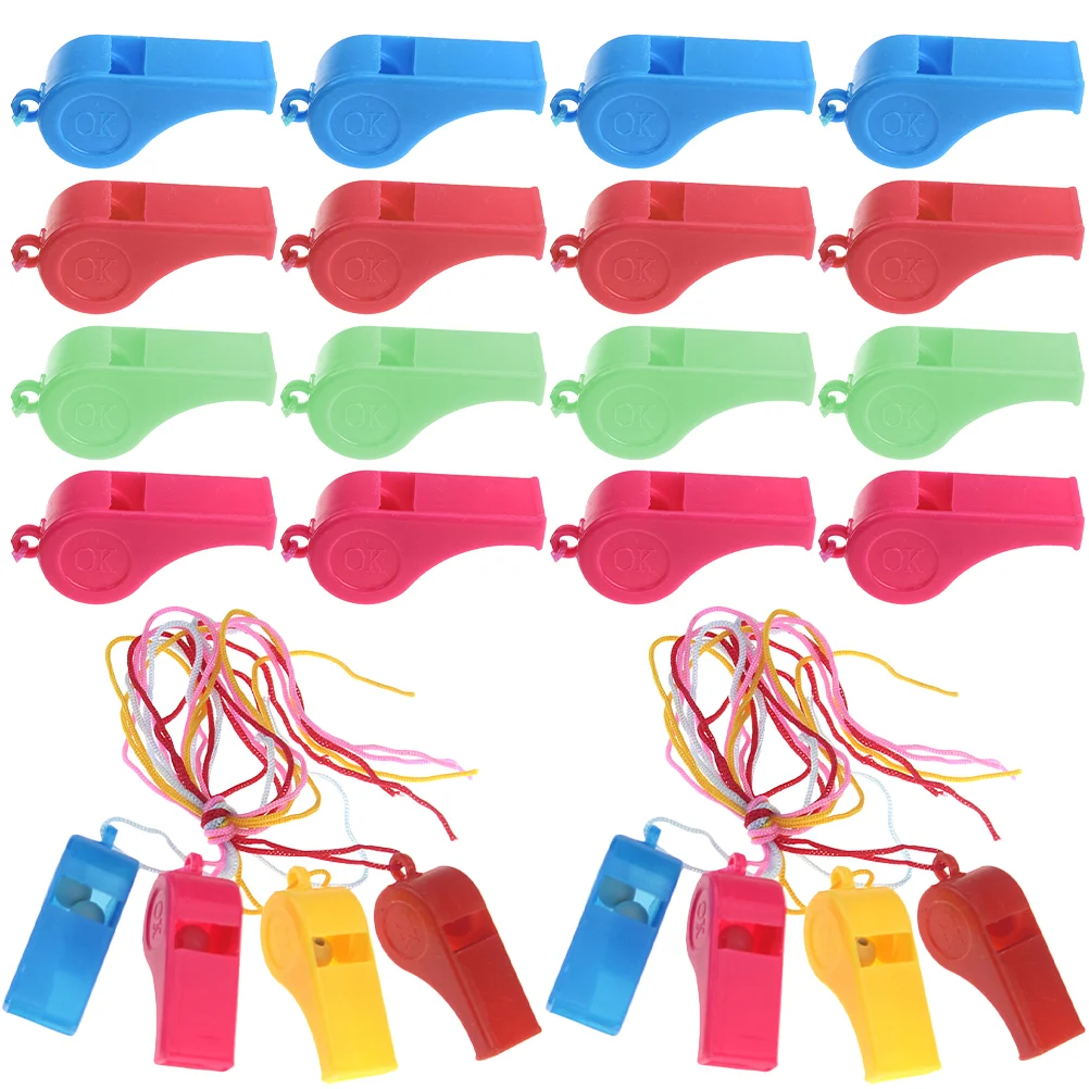 

48Pcs Sports Whistle Lanyard Loud Crisp Sound Whistle Kids Party Favors Toys