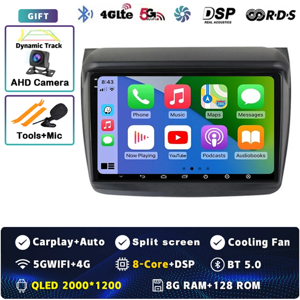 

Автомобильное радио Android 15 Carplay для Mitsubishi Pajero Sport 2 L200 Triton 2008-2016 Мультимедийный видеоплеер Навигация GPS Стерео