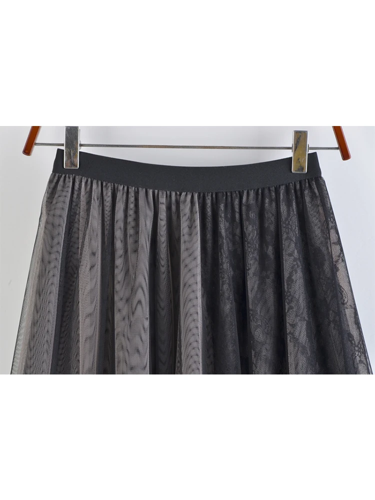 Женская кружевная юбка TIGENA однотонная трапециевидная с цветочным принтом и