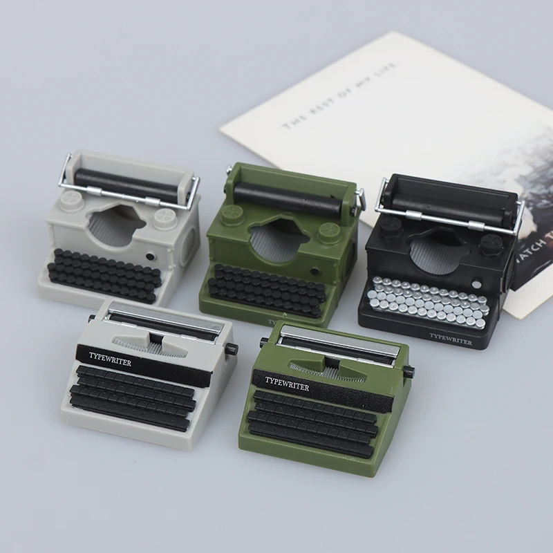 New Hot！ Simulation Vintage Typewriter Dollhouse Miniature 1:12 Scale Fairy Doll Home Life Scene Furniture Toys