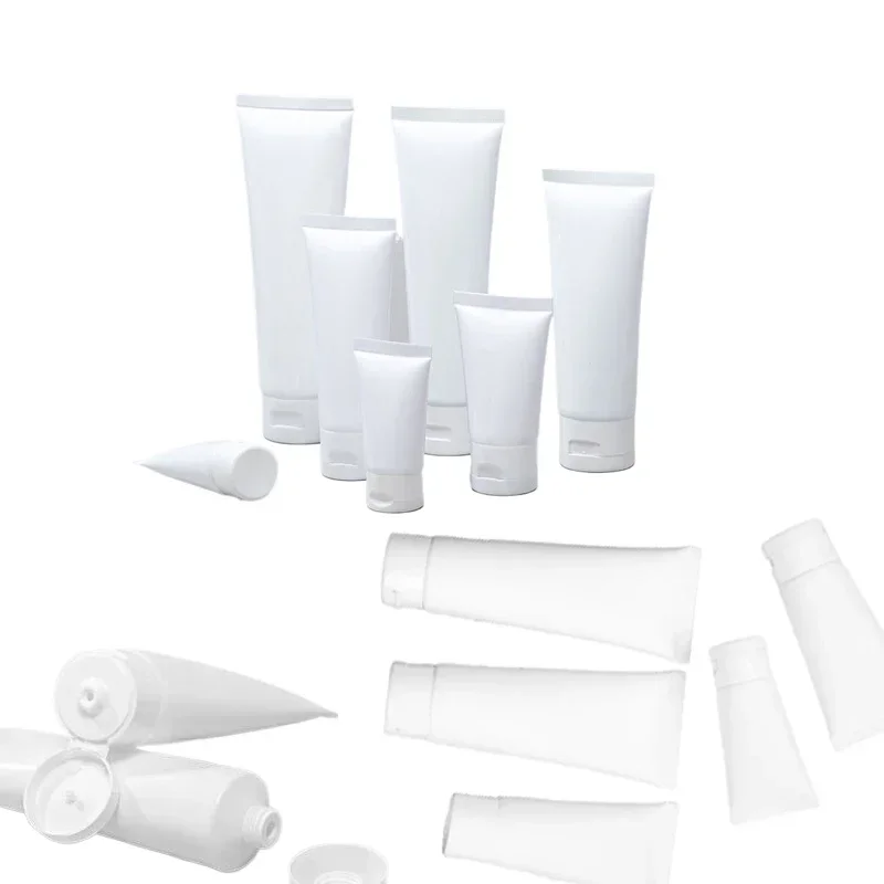 30 шт. мини 10 мл-100 мл белые пластиковые мягкие косметические тюбики бутылки