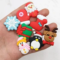 dropshipping 1pcs pvc shoe buckle accessories funny diy christmas series shoes decoration jibz for crocs charms kids party gift