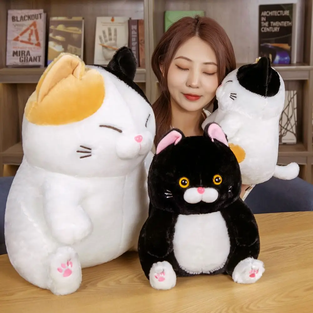 

Игрушечная плюшевая подушка, Успокаивающая кукла, украшение для комнаты, сидящая ленивая кошка, искусственная плюшевая кукла, мягкие игрушки