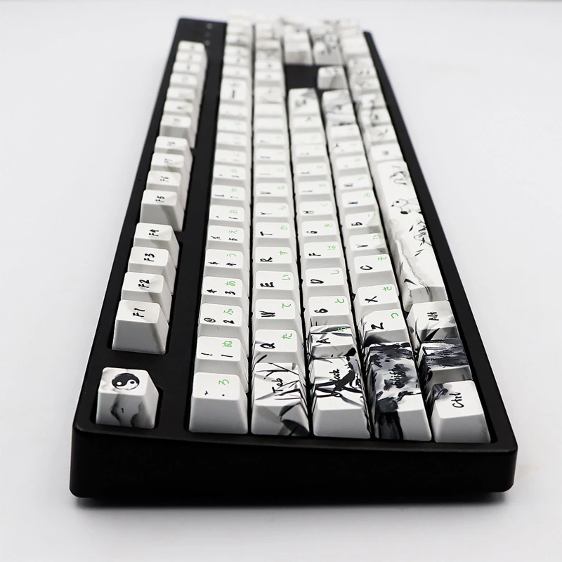 

Ink Panda Keycap PBT Dye Sub Five-sided Sublimation Japanese Keycaps For 61/64/68/87/108 Keys Mechanical Keyboard DIY