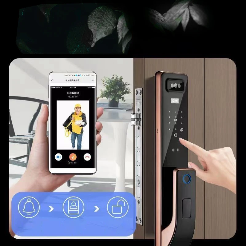 Умный дверной замок EGFirtor Tuya Wi-Fi 3D распознавание лица сканер отпечатков пальцев