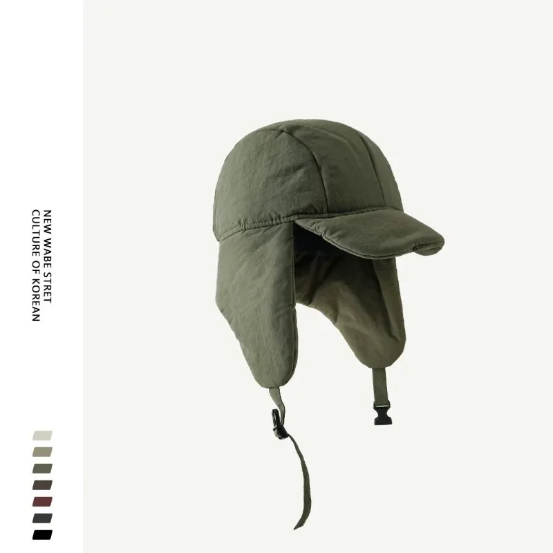 Японская шапка Lei Feng с подкладкой для мужчин и женщин зимняя ветрозащитная