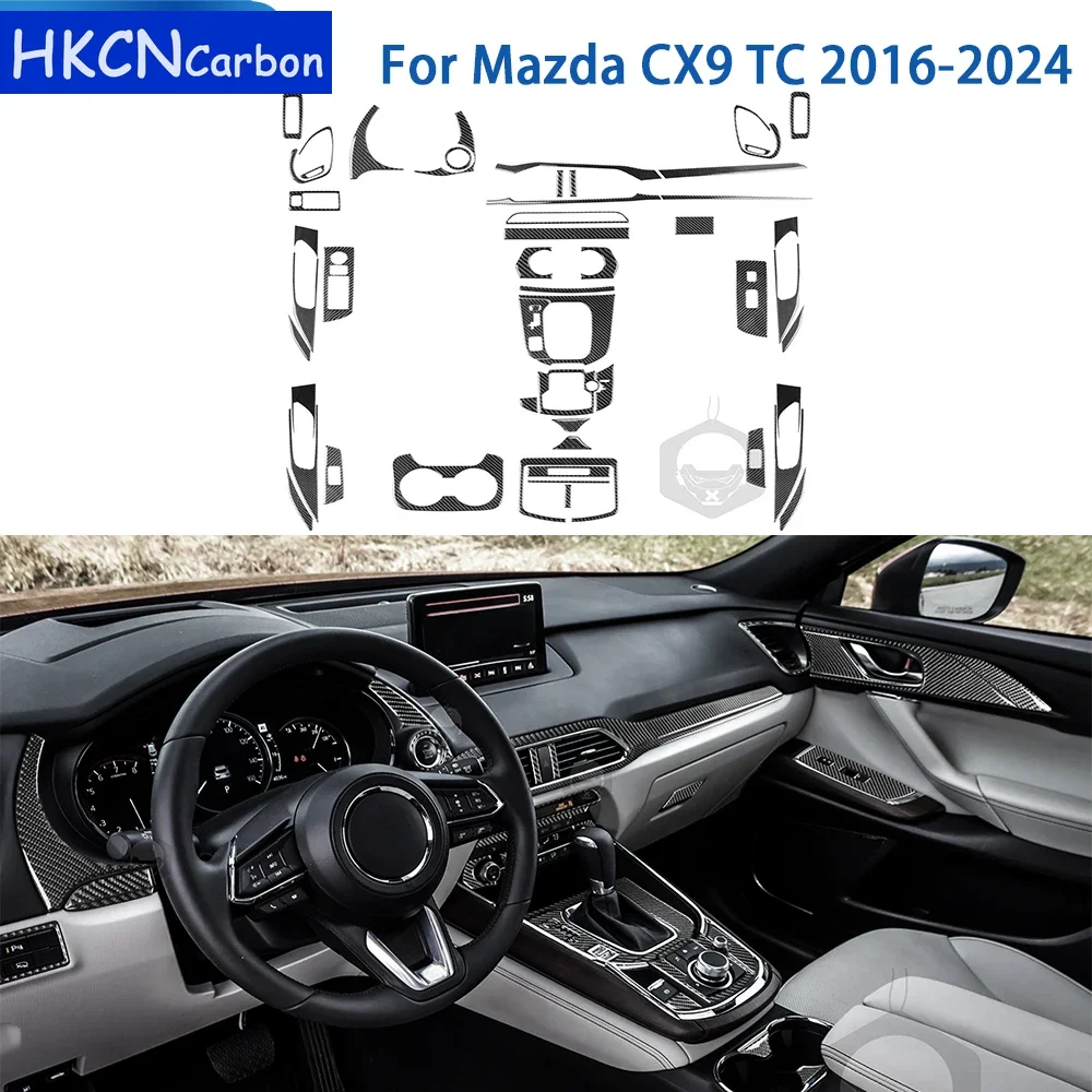 Для Mazda CX9 TC 2016-2024 аксессуары из настоящего мягкого углеродного волокна салон