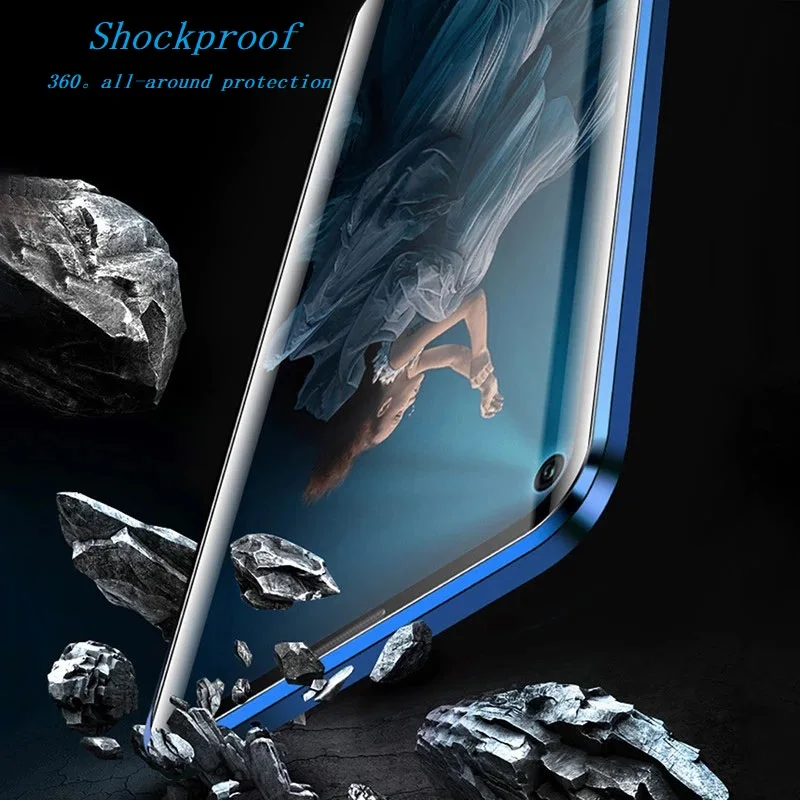 Металлический магнитный чехол для Samsung A55 A54 A35 A25 A24 двухсторонняя стеклянная