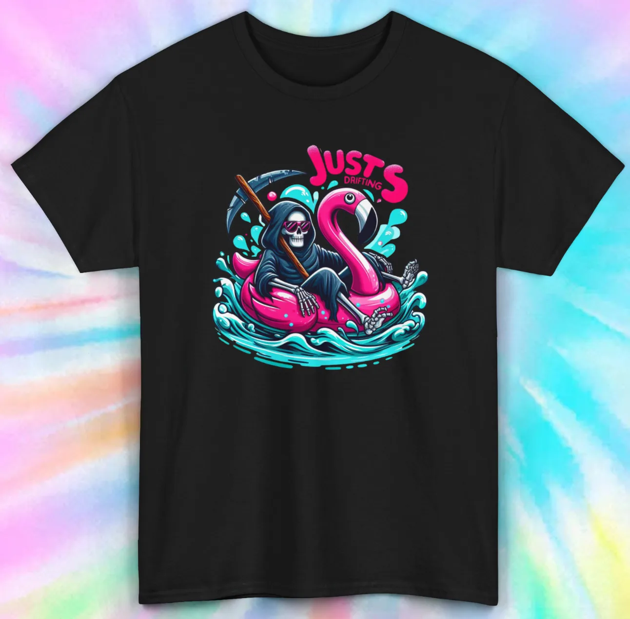 Футболка Grim Reaper Flamingo Floatie | Юмористический летний топ S-5Xl