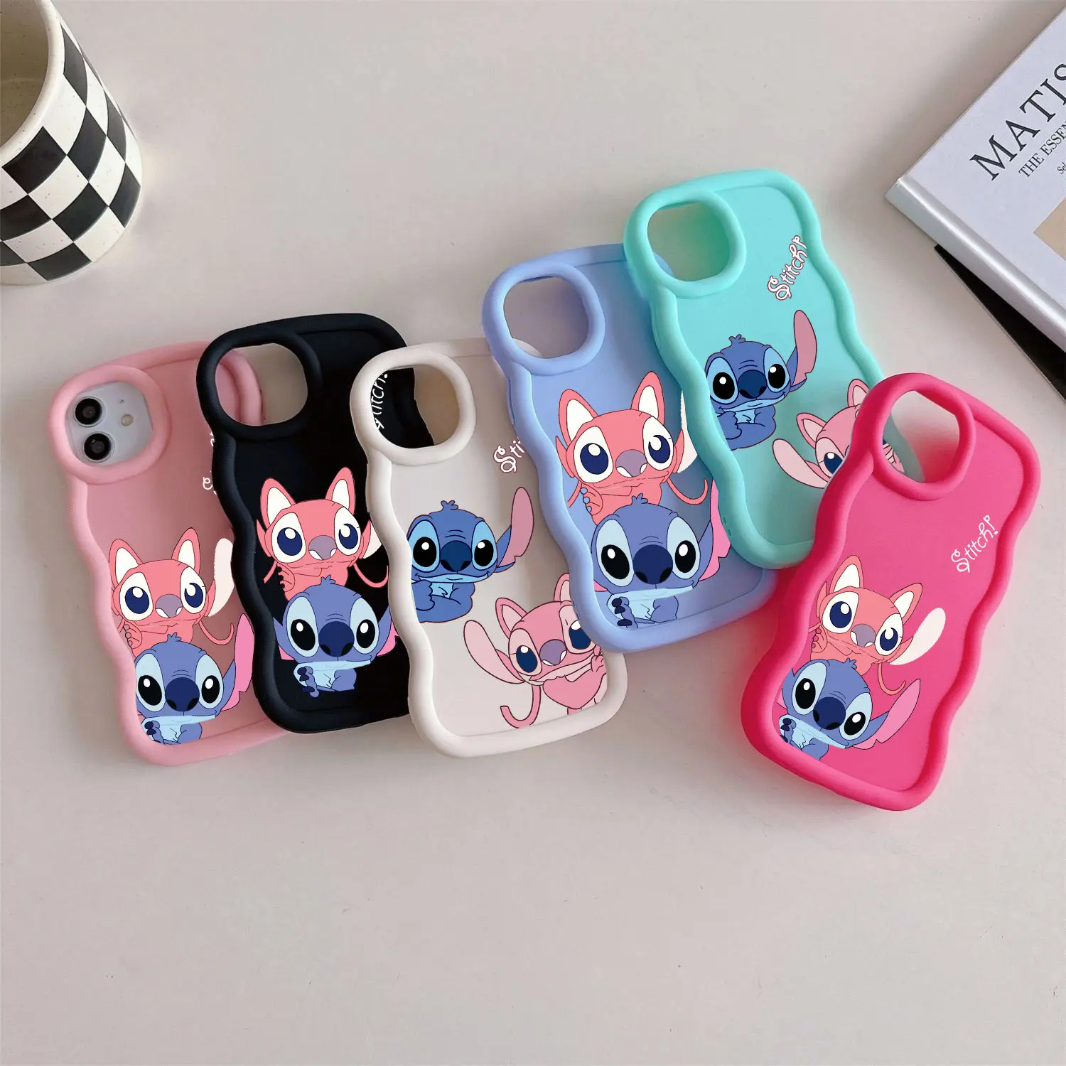 Cute Stitch Couple Looking Wave Side Case For Infinix Note 30 40 Pro Hot 50 Smart 8 7 Zero Spark 30C Cover Silicone Couqe