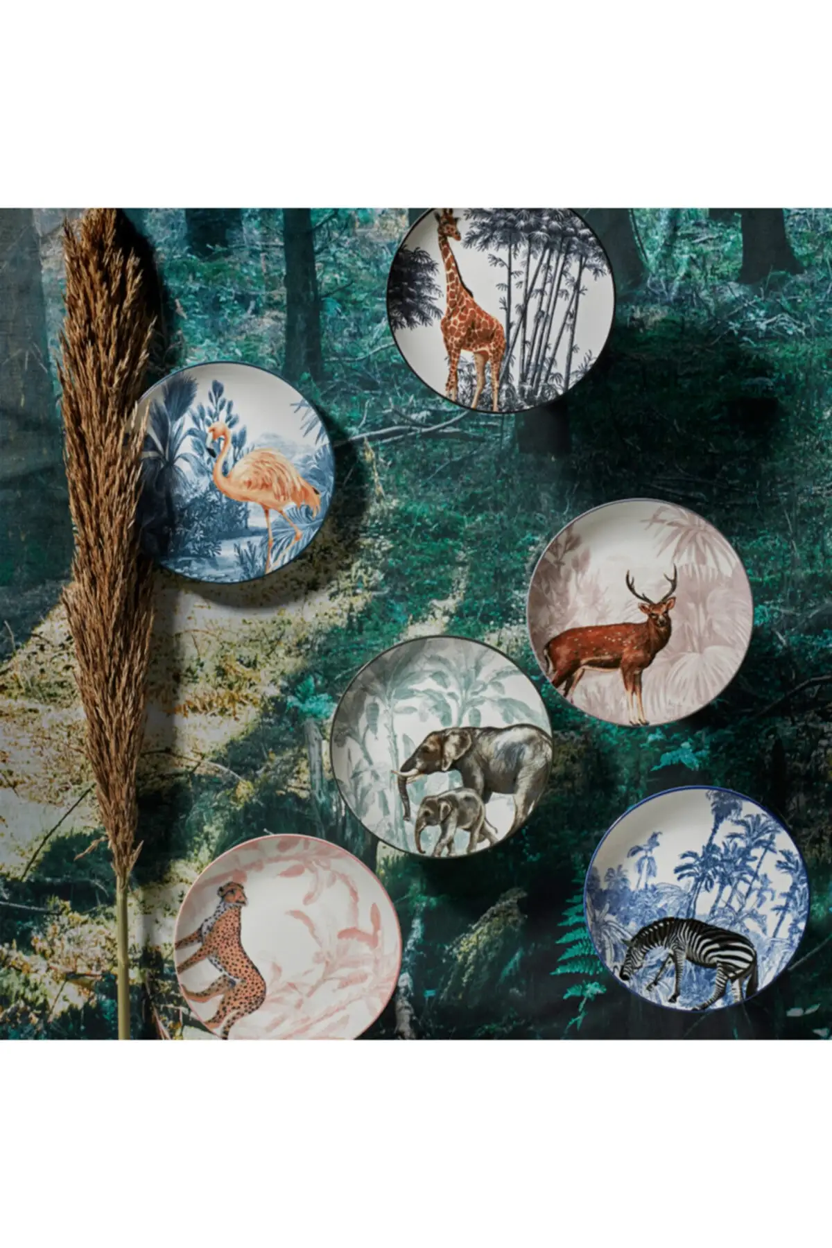 

Animal Pattern Kitchen Utensil 6 Piece Cake Set Cake Plate Set Breakfast Plates Snack Plate Dessert Plates Kitchen Staff